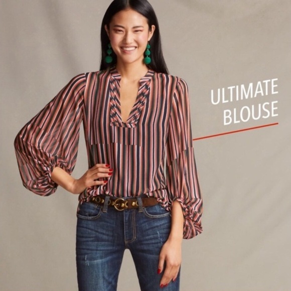 Cabi Ultimate Multi Striped Blouse - Picture 2 of 4